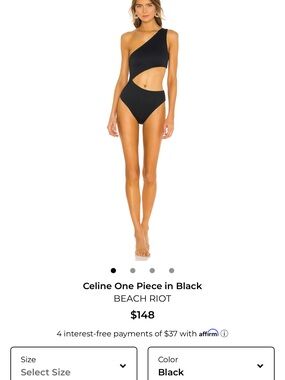 Beach Riot Black One-Shoulder Cutout One-Piece Swimsuit
